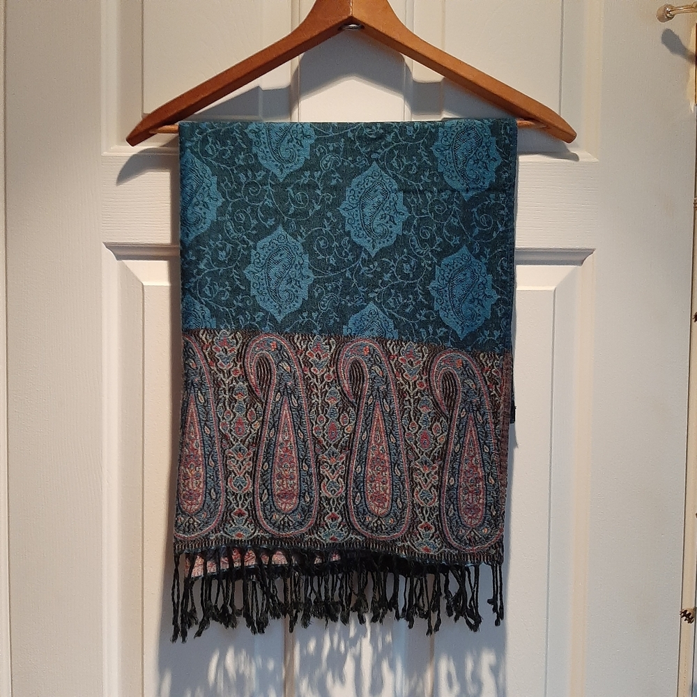 Pashmina 100% Cashmere Jewel Tone Paisley Scarf